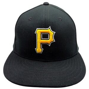 New Era 59FIFTY Pittsburgh Pirates Fitted Hat Black Yellow MLB Size 7 1/4